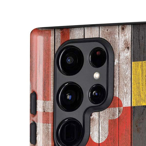 Maryland Flag Dark Wood Galaxy S25 Ultra Impact Case